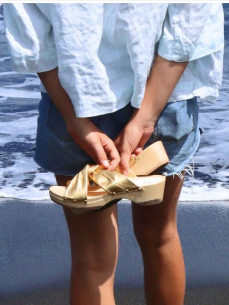 Sabot Youyou Yuri Laminato Gold Clog